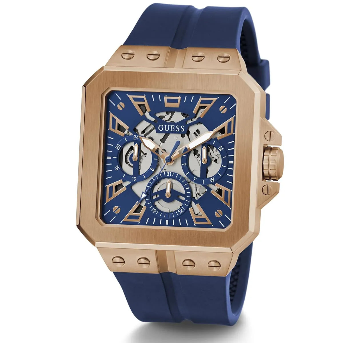 Montre Guess GW0637G3 Homme Silicone Bleu & Or Rose