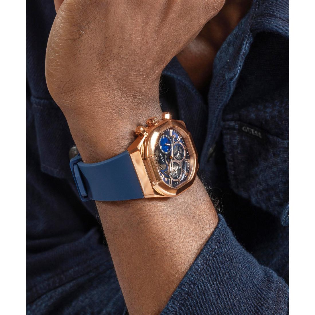 Montre Guess GW0638G2 Homme Chrono Or Rose & Silicone Bleu - image 5