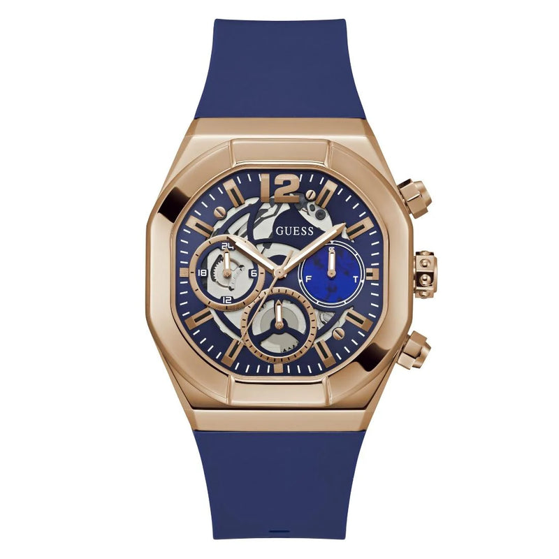 Montre Guess GW0638G2 Homme Chrono Or Rose & Silicone Bleu