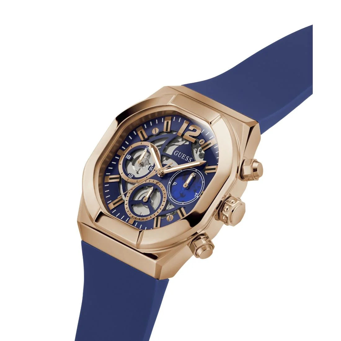 Montre Guess GW0638G2 Homme Chrono Or Rose & Silicone Bleu