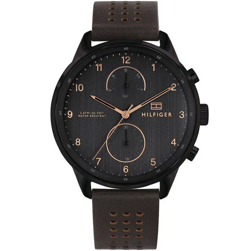 Montre Tommy Hilfiger Chase 1791577 Homme Noir & Cuir