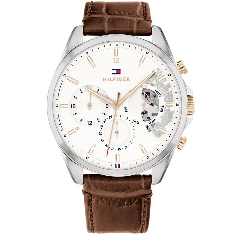 Montre Tommy Hilfiger Baker 1710450 Homme Cadran Blanc Cuir