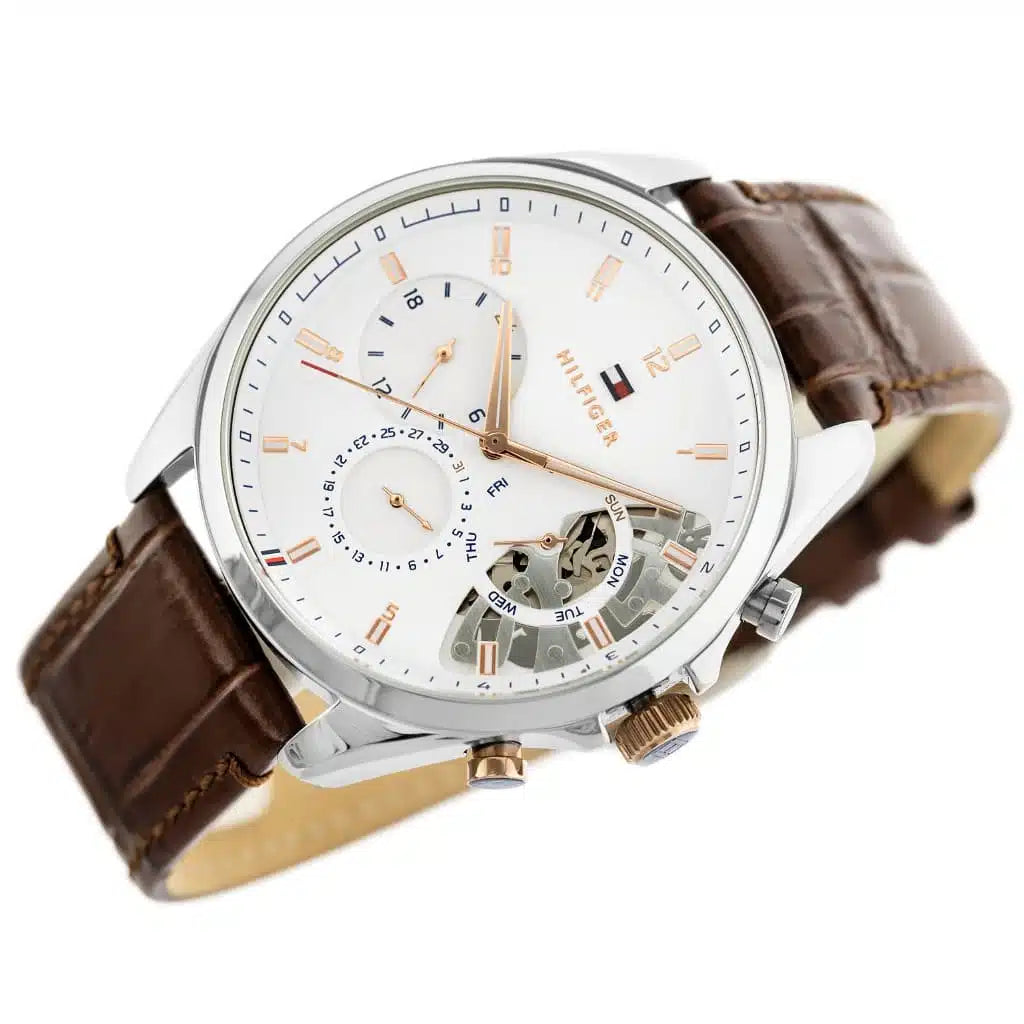 Montre Tommy Hilfiger Baker 1710450 Homme Cadran Blanc Cuir - image 6