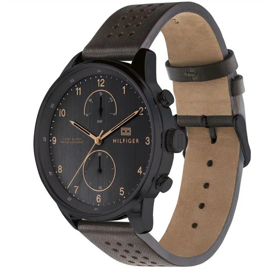 Montre Tommy Hilfiger Chase 1791577 Homme Noir & Cuir