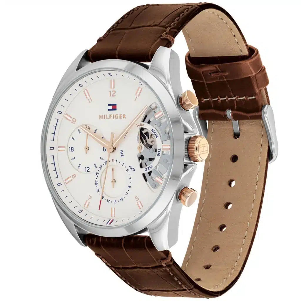 Montre Tommy Hilfiger Baker 1710450 Homme Cadran Blanc Cuir